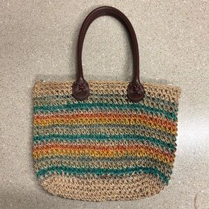 Vintage Cappelli Straworld Woven Straw Bag